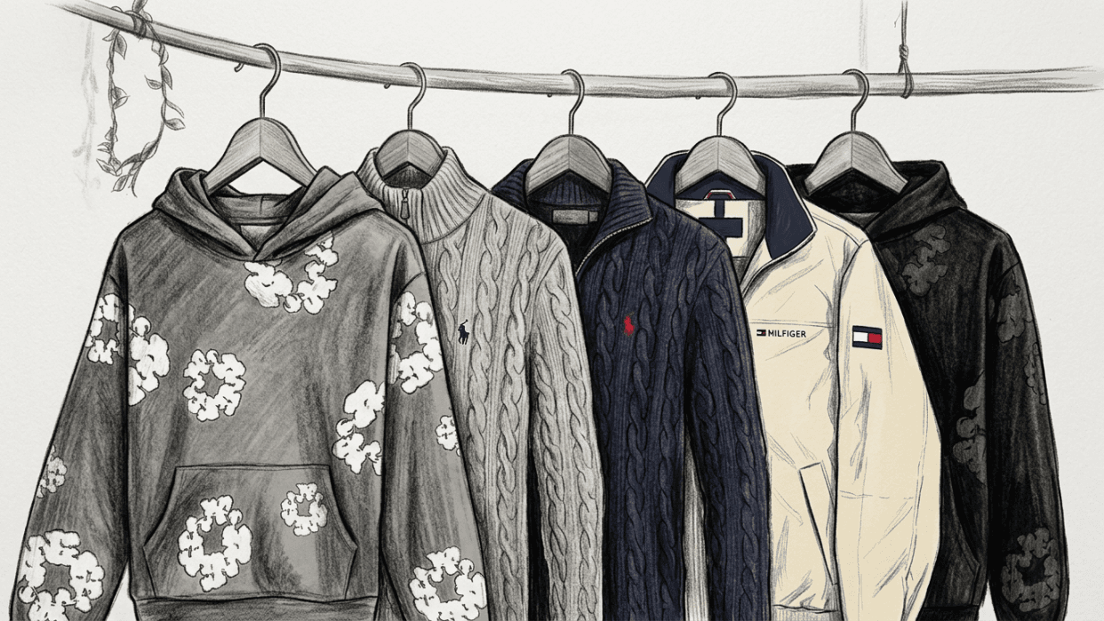 Ilustração da coleção Bearsvila — Denim Tears, Polo e Tommy